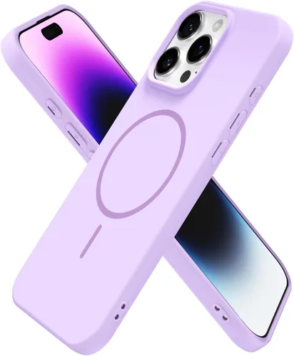Vista 178 de Oakxco Funda de Silicona Mag Safe para iPhone 12 Pro Max, Funda Magnética Delgada y Fina Compatible con Carga Inalámbrica MagSafe, Bonita Funda