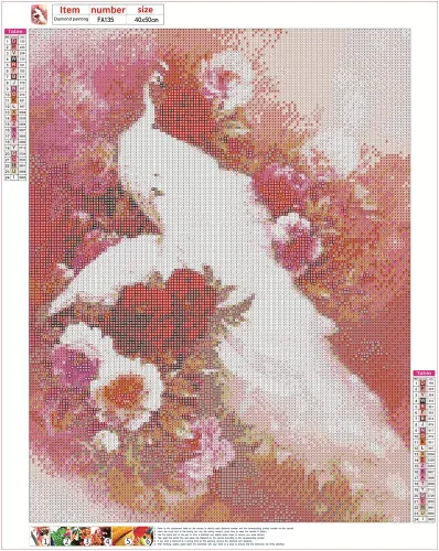 Vista 2 de Kits de pintura de diamantes grandes de 15 x 19 pulgadas, diseño cuadrado de pavo real 5D, punto de cruz, pintura familiar por números, adultos