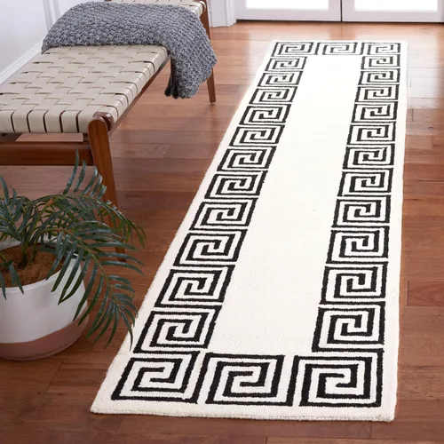 Vista 12 de SAFAVIEH Natura Collection - Alfombra de pasillo, 2 pies 3 pulgadas x 8 pies, color marfil y negro, hecha a mano de lana rústica con borlas, ideal
