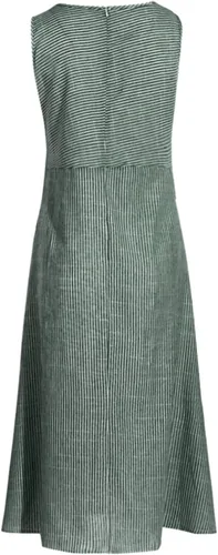 Vista 35 de Vestido de manga larga para mujer, casual, de algodón, lino, con botones, maxivestidos tipo caftán, blanco y azul
