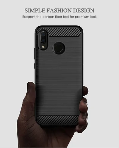 Vista 4 de Asuwish Funda compatible con Huawei Nova 3i y protector de pantalla de vidrio templado, accesorios de silicona suave para Huwai P Smart Plus Hawaii