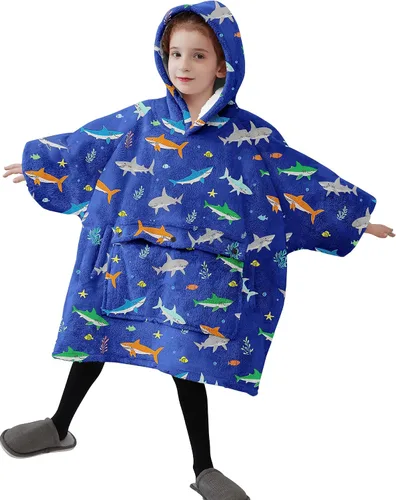 Vista 15 de Manta con Capucha Usable NOUKOW Manta Sherpa de Gran Tamaño Sudadera de Franela con Bolsillo Grande Alphabet