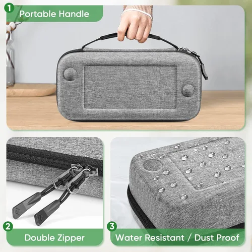 Vista 3 de Fintie Large Carrying Case for Nintendo SwitchSwitch OLED Model - Fits AC Adapter Charger, Shockproof Hard Shell Protective Cover w20 Games Storage