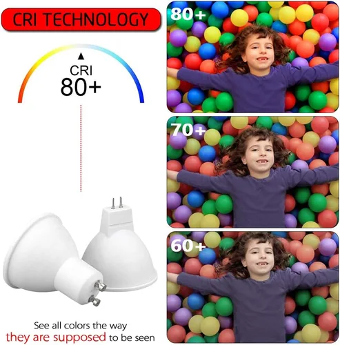 Vista 2 de Bombillas LED GU10 LED COB Bombilla de inundación de 5.5 W, 110 V, iluminación de pista, regulable, haz de 120°, 4 paquetes (blanco frío)