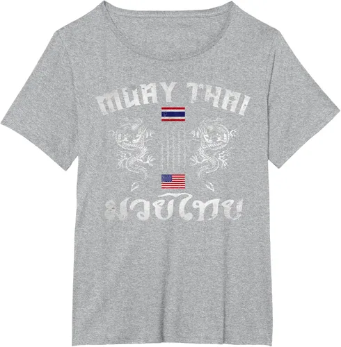 Vista 67 de Camiseta de equipo de entrenamiento de boxeo Muay Thai con bandera estadounidense de Tailandia, Negro, S