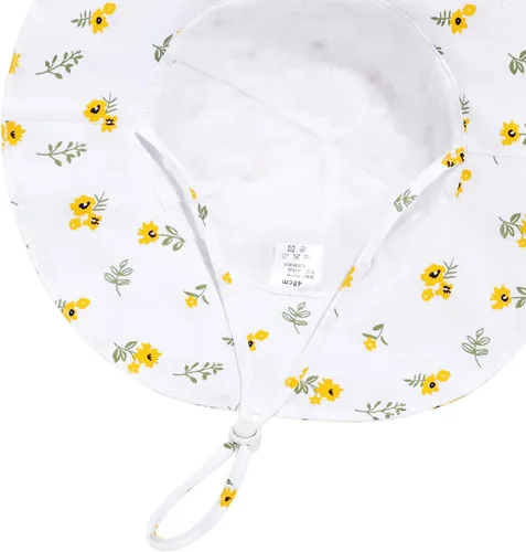 Vista 77 de Sombrero de sol para bebé niña con UPF 50+ sombrero de playa ajustable para exteriores con ala ancha