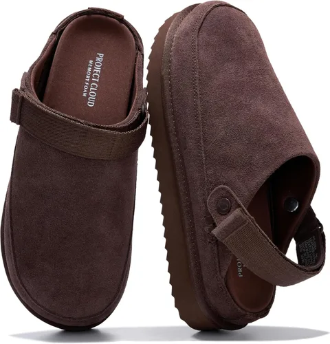 Vista 10 de Project Cloud 100% Genuine Leather Platform Clogs for Women Mules for Women Castaño