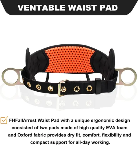Vista 5 de Arnés de Seguridad Cinturón de Escalada - Cinturón de Seguridad con Hebilla de Lengüeta con Almohadilla de Cintura Ventilable y que Absorbe