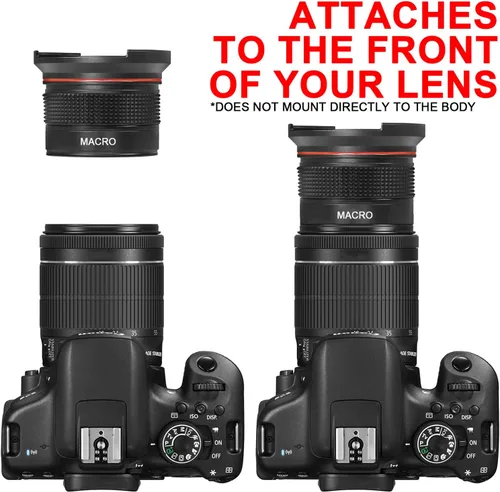 Vista 3 de 52mm 0.35x Lente gran angular de pescar para cámaras Nikon D5100 D5200 D5300 D5500 D3000 D3100 D3200 D3300 D3400 D3500 D7000 D7100 DSLR