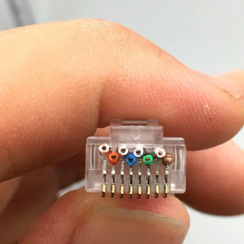 Vista 7 de RJ45 CAT6 CAT6A - Conector de paso de 23 AWG, paquete de 50 cables - End Bold Ethernet 8P8C - Enchufe modular chapado en oro