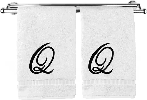 Vista 229 de Toalla de mano con monograma, regalo personalizado, 16 x 30 pulgadas, extra absorbente, 100% algodón turco, acabado de rizo suave, para baño, cocina