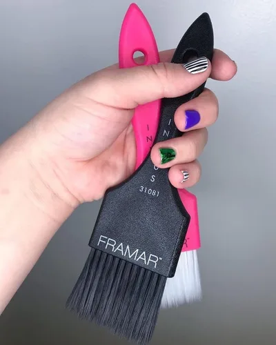 Vista 5 de Framar Power Painter - Cepillo para teñir el cabello, herramientas de balayage Hair Dying Brush to Apply Hair Color, Blending Hair Color Brush