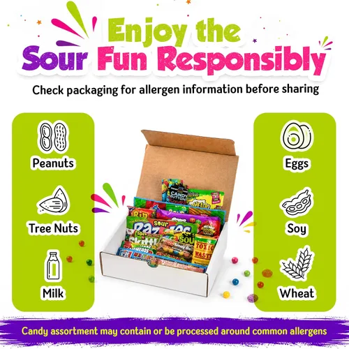 Vista 6 de RETRO CANDY YUM Caja de regalo Super Sour Candy, surtido de dulces