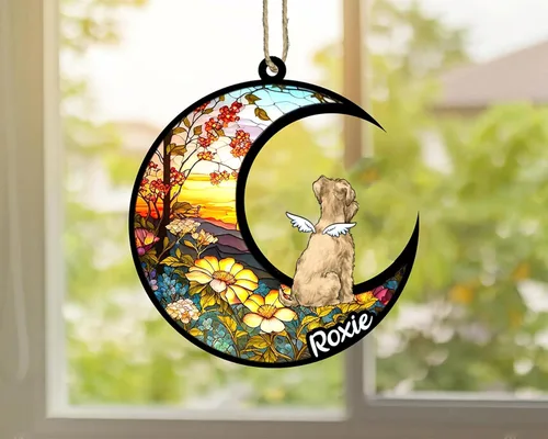 Vista 908 de LOVELYPOD Adorno de Navidad personalizado para perro Basset Hound (marrón) Basset Hound (marrón) adorno para atrapasoles de perro, razas de perros