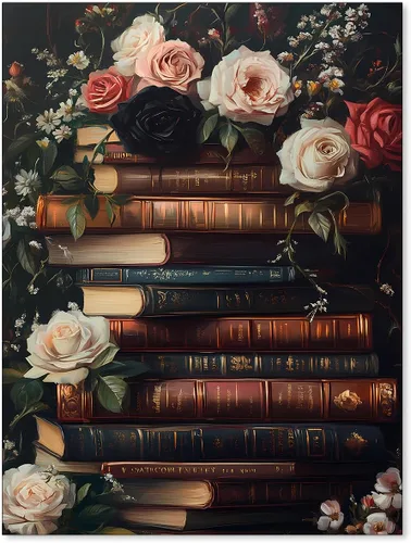 Vista 38 de Pósteres de Lienzo de Libros de Academia Oscura Carteles de Arte de Pared Botánico Floral de Ambiente Sombrío Pintura al Aceite Vintage Antigua