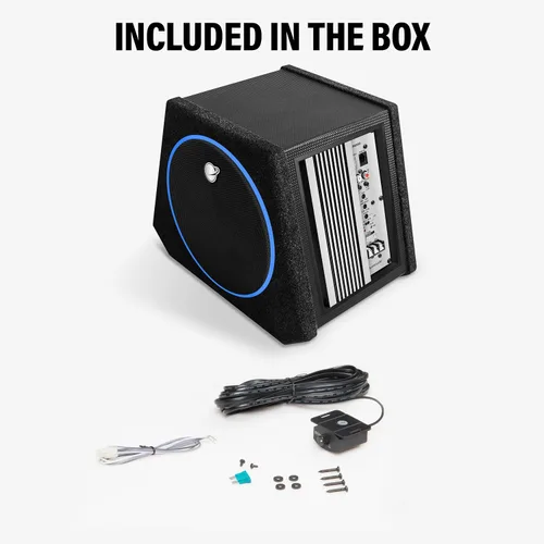 Vista 6 de Planet Audio Paquete de subwoofer y amplificador para automóvil PAB80 - Amplificador integrado, subwoofer de 8 pulgadas con radiador pasivo, control