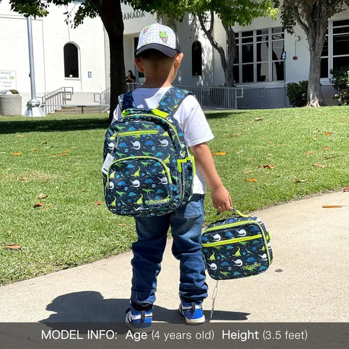 Vista 2 de mibasies Boys Backpack 5-8 Lightweight Kids Backpacks Boys - Boy Bookbag for Elementary School - Galaxy Dinosaur