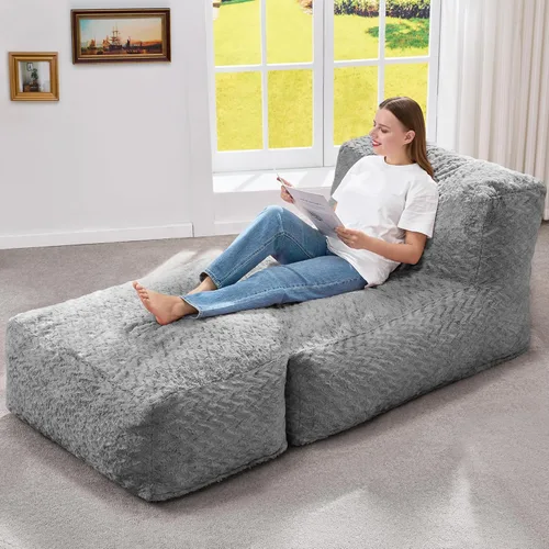 Vista 32 de Hobestluk Puf con espuma viscoelástica, tela de piel sintética ultrasuave, diseño ergonómico, puf pequeño, para sala de estar, dormitorio, sala