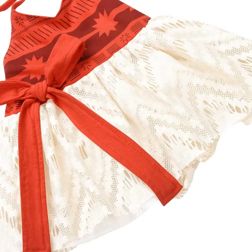 Vista 5 de HenzWorld Disfraz de aventura para niñas pequeñas, traje de fiesta de cumpleaños, rol, falda para niños, collar halter de vacaciones, accesorios
