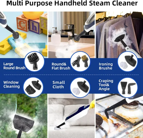 Vista 9 de Trapeador de Vapor - Limpiador de Vapor para Pisos 10 en 1 Desmontable Multiusos de Mano para Madera Dura/Azulejos/Laminado Todos los Pisos Limpieza