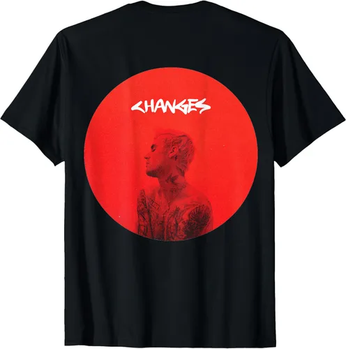 Vista 3 de Justin Bieber Red Circle Changes - Camiseta, Negro, S