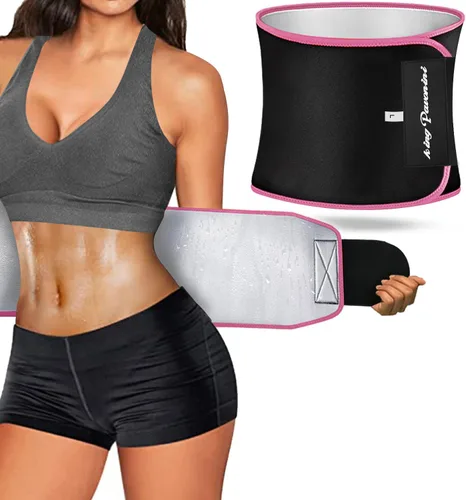 Vista 9 de KingPavonini - Faja reductora de cintura para mujeres y entrenador de cintura para hombres, cinturón de sudor talla grande, actualizado