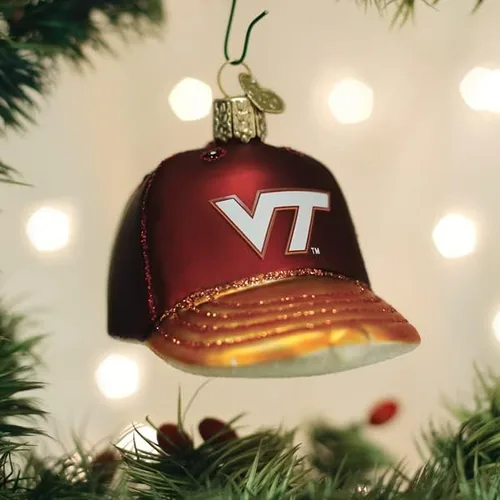 Vista 2 de Old World Christmas Virginia Tech - Adorno de cristal soplado para árbol de Navidad