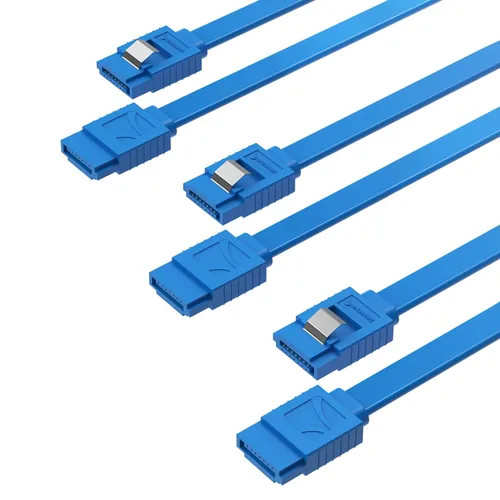 Vista 11 de SABRENT Cable de datos SATA III (6 Gbit/s) en ángulo recto con pestillo de bloqueo para unidades HDD/SSD/CD y DVD