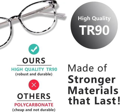 Vista 5 de Blue Light Glasses for Women, TR90 Fashion Blue Light Blocking Glasses for Computer