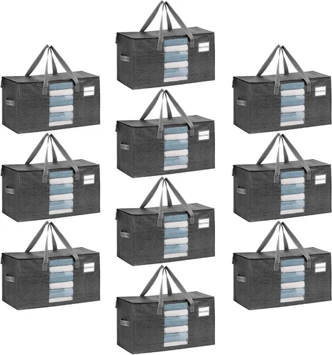 Vista 35 de VENO Paquete de 4 bolsas de mudanza resistentes, bolsas de almacenamiento de ropa y edredón con ventana transparente, suministros de embalaje