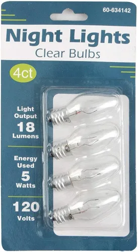 Vista 2 de Bombilla de luz nocturna transparente (10 lúmenes, 5 vatios, 120 voltios) - Paquete de 4