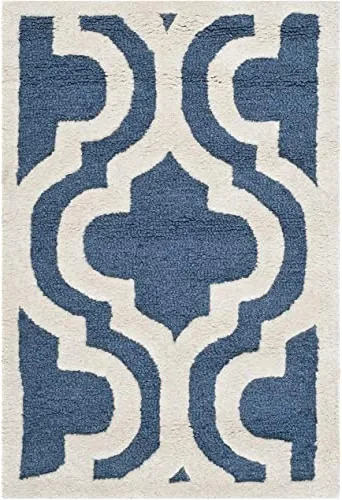 Vista 22 de SAFAVIEH Cambridge Collection CAM132E - Alfombra decorativa de lana marroquí de primera calidad, 2 x 3 pies, color negro y marfil
