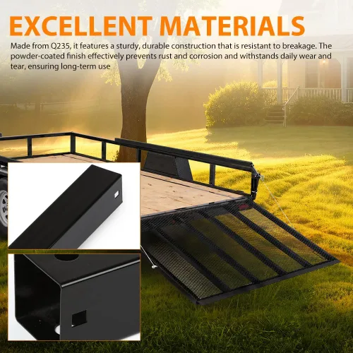 Vista 4 de G-PLUS 2 Sided Trailer Tailgate Liftgate Ramp Lift Assist Syste Black Fit 350 Pounds Trailers with Side Rails Between 10 and 24 Inches, Tailgate