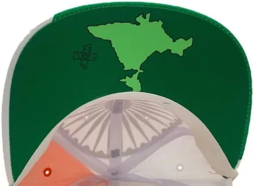 Vista 3 de Global Caps, Inc. Gorra de bandera de la India, Bandera blanca, verde y naranja de la India