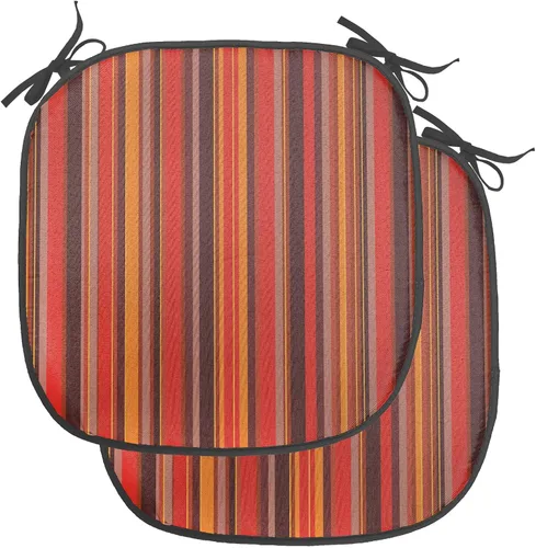 Vista 87 de Ambesonne Flamingo - Cojín de asiento para silla, diseño de fantasía exótica con elementos de vida silvestre hawaiana en colores pastel, acolchado