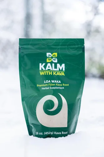 Vista 2 de KALM con Kava Loa Waka Tradicional Moler (16 oz.)