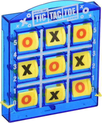 Vista 3 de JA-RU Mini juegos de mesa clásicos portátiles de Tic Tac Toe (paquete de 1) para niños. Juegos de viaje de tamaño pequeño. Relleno de calcetín