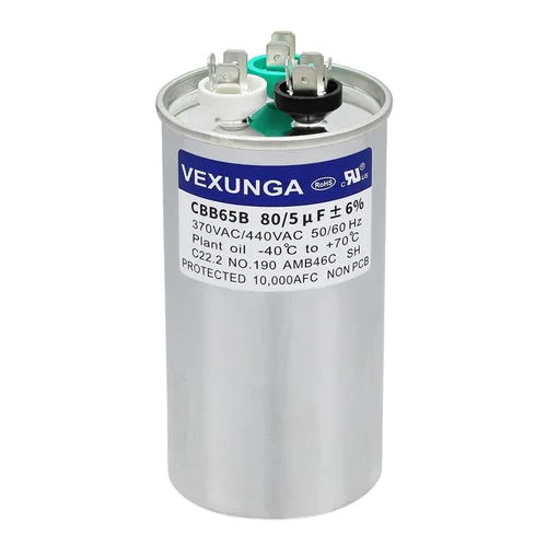 Vista 40 de VEXUNGA Capacitor Dual de Arranque Redondo A/C de 50/5 uF 50+5 MFD 370VAC o 440VAC CBB65 CBB65B Capacitores de Aire Acondicionado para Motor