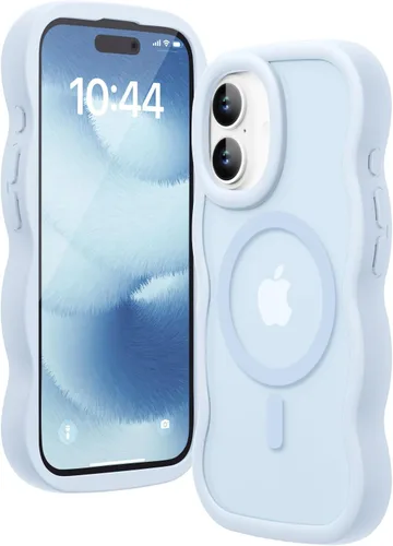 Vista 69 de Magsafe - Funda magnética para iPhone 12 Pro Max, compatible con Magsafe con marco ondulado, translúcido, mate, parte trasera dura, de silicona, a