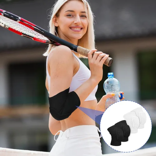 Vista 4 de 2 pares de coderas de voleibol en tándem, almohadillas protectoras para coderas, protector de brazo de fitness, compresión transpirable con cojín