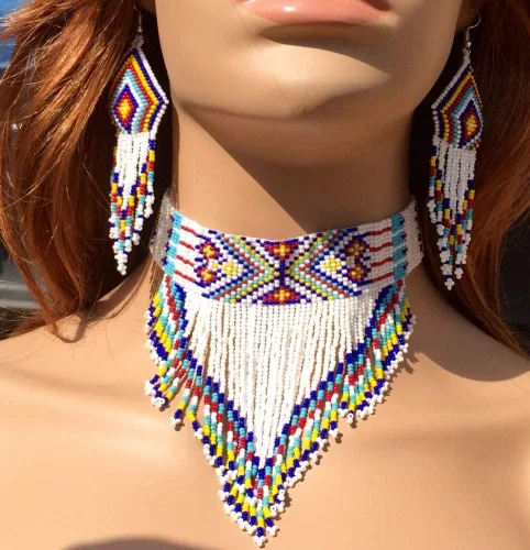 Vista 5 de Collar con cuentas de semillas de estilo nativo