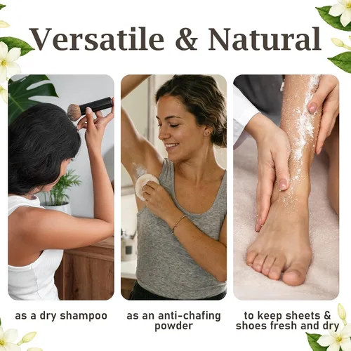 Vista 6 de Herb & Root Talc Free Body Dusting Powders. Rose, Vanila, Sandalwood, Lavender, Jasmine, and Gift Sets (Full Size, Jasmine)