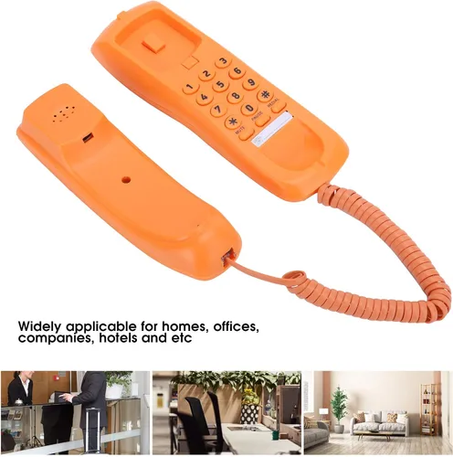 Vista 6 de Estink Teléfono de escritorio montado en la pared, teléfono fijo delgado portátil con exquisita mano de obra, adecuado para el hogar, oficina