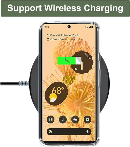 Vista 7 de Unov Funda para Pixel 6 Pro, funda transparente con diseño en relieve, gato Gato negro