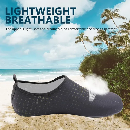 Vista 4 de Valennia Zapatos de agua descalzos de secado rápido, calcetines de yoga para playa, natación, surf, ejercicio para mujeres y hombres