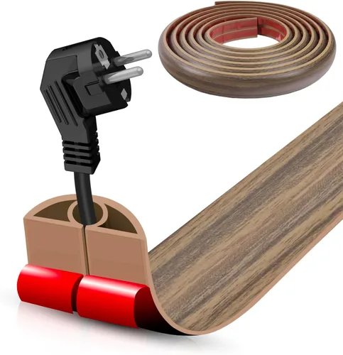 Vista 12 de Cubierta autoadhesiva para cables de suelo, gestión de cables de 3.3 pies, protector de tira de extensión para cables, evita tropiezos de cables