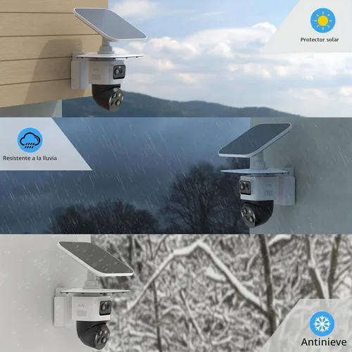 Vista 7 de Cubierta protectora para sombra de lluvia solar compatible con cámara eufy Security eufyCam S4 (blanco)