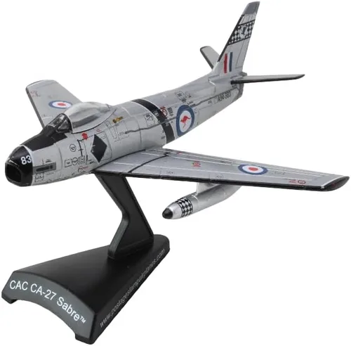 Vista 2 de CAC Avon Sabre Royal Australian Air Force Modelo de avión fundido a presión escala 1/110 con soporte de exhibición, coleccionable altamente