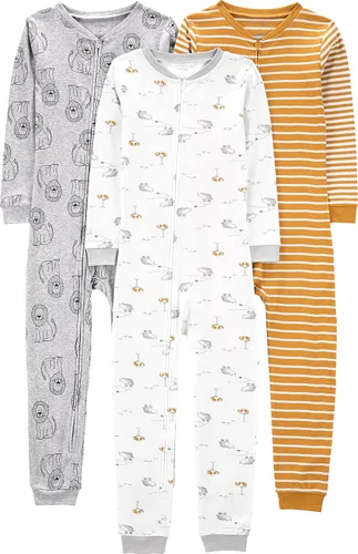 Vista 30 de Simple Joys by Carter's Pijama de algodón sin pies de ajuste cómodo para niños (3 unidades)