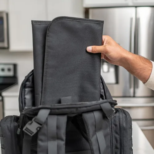Vista 7 de Bolsa de pañales para papá, mochila militar estilo Molle, hecha de poliéster resistente 900D impermeable con correas extra largas más anchas, bolsa
